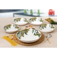 Lorren Home Trends 5 Piece Olive Design Porcelain Pasta Bowl Set LHT1741